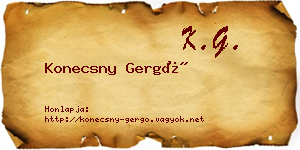 Konecsny Gergő névjegykártya